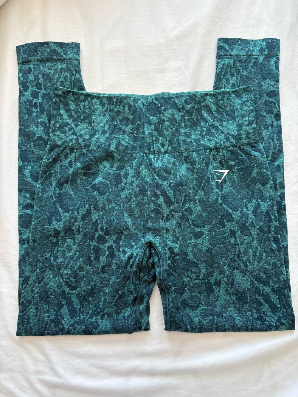 Gymshark Teal & Butterfly Teal Adapt Animal-Print Seamless Leggings